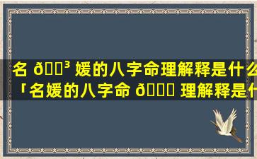 名 🐳 媛的八字命理解释是什么「名媛的八字命 💐 理解释是什么意思」